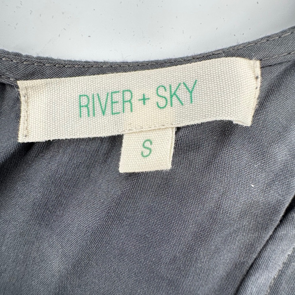 River and Sky Womens Sleeveless Wide Leg Dark Gray Beige Pink Tie Dye Jumpsuit S - Picture 3 of 8